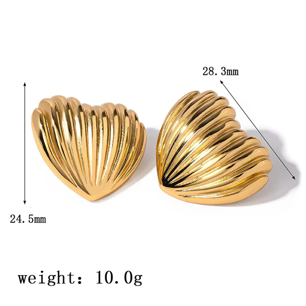 Gold Color Stainless Steel Earring Simple Titanium Steel Earrings For Women