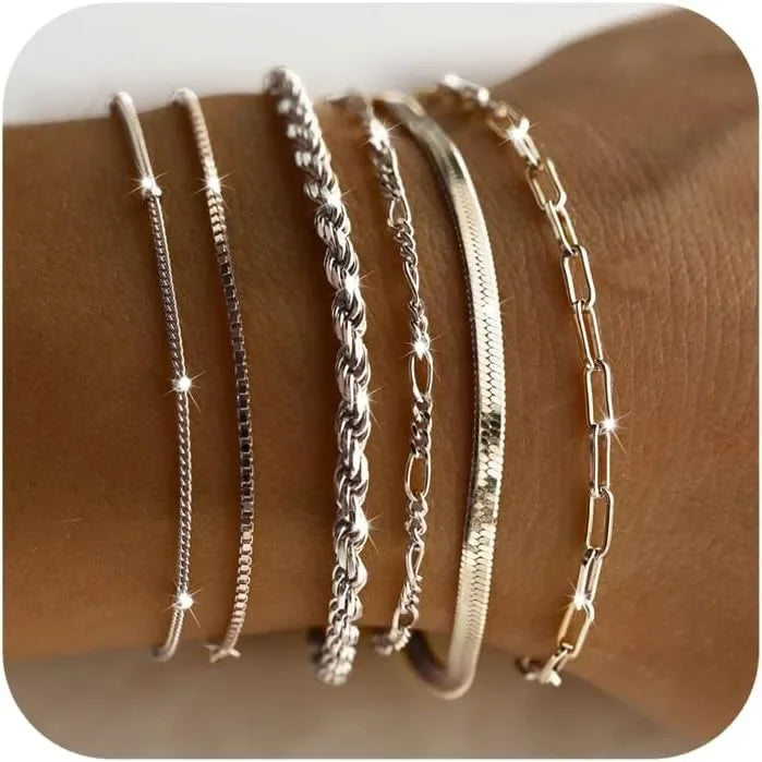 Gift Set Silver Bracelets for Women Trendy Sterling Silver Jewelry Set for Women Bracelets for Women Gold Jewelry set