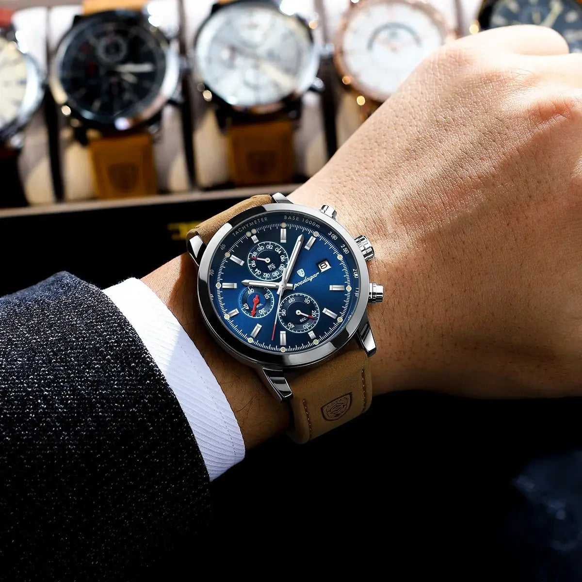 Luxury Man Watch Waterproof Luminous Chronograph , Men's Quartz Watches