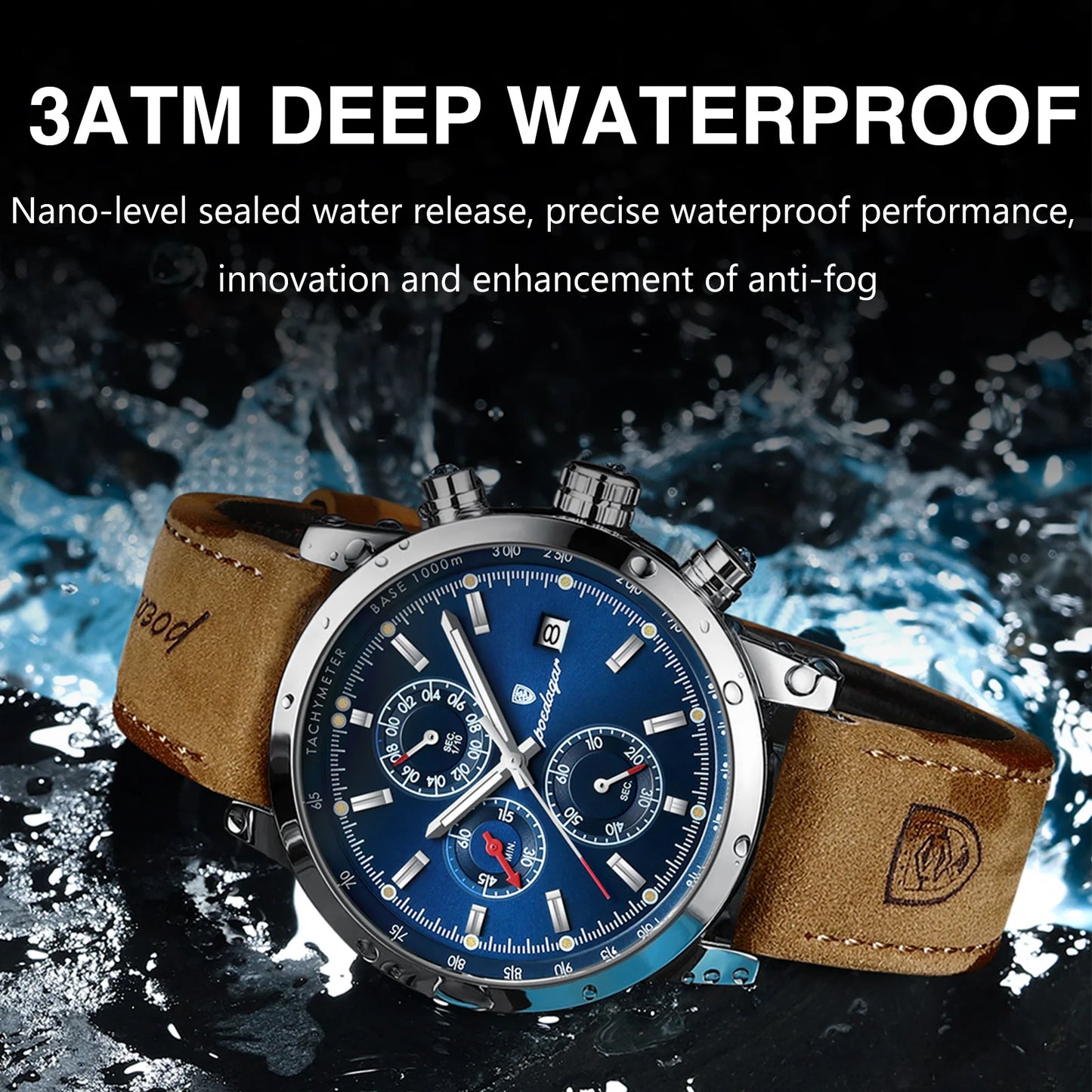 Luxury Man Watch Waterproof Luminous Chronograph , Men's Quartz Watches