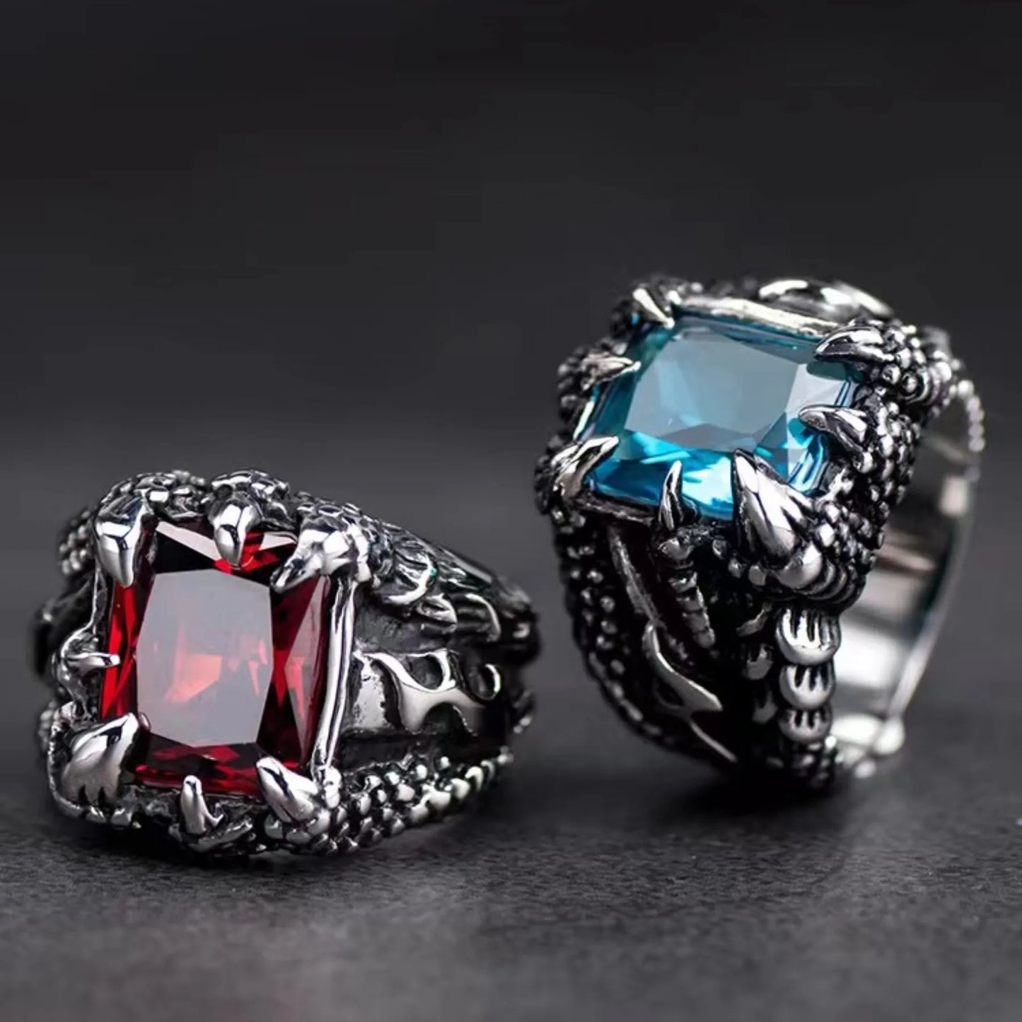 Red Crystal Dragon  Men Ring