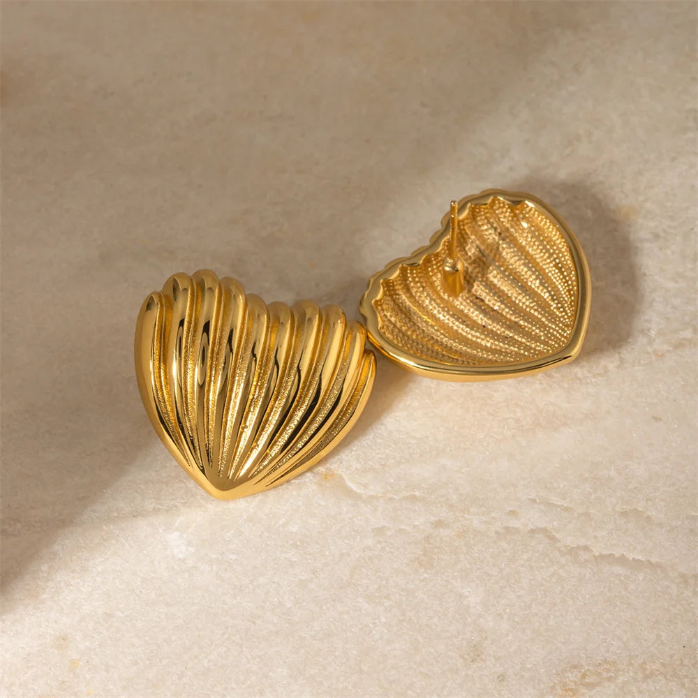 Gold Color Stainless Steel  Earring Simple Titanium Steel Earrings For Women