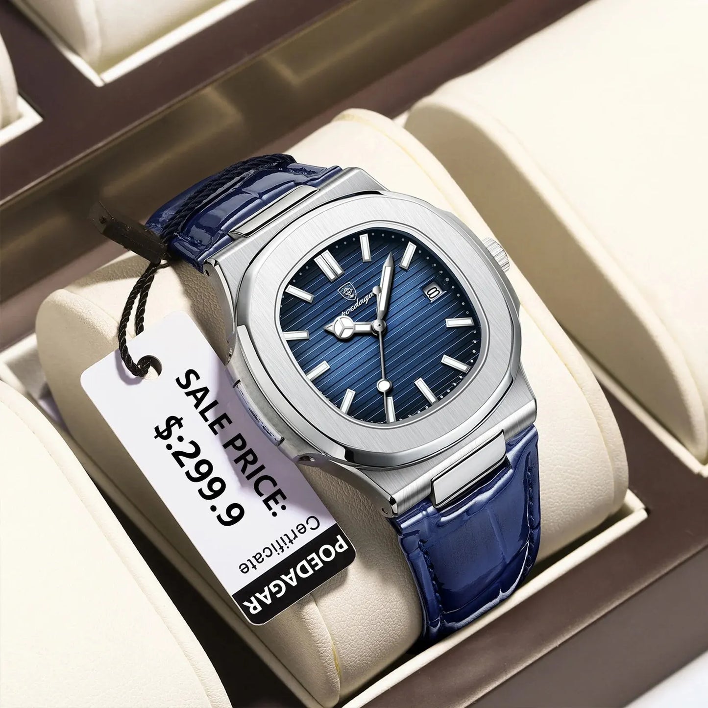 Luxury Square Man Watch, Waterproof Watch