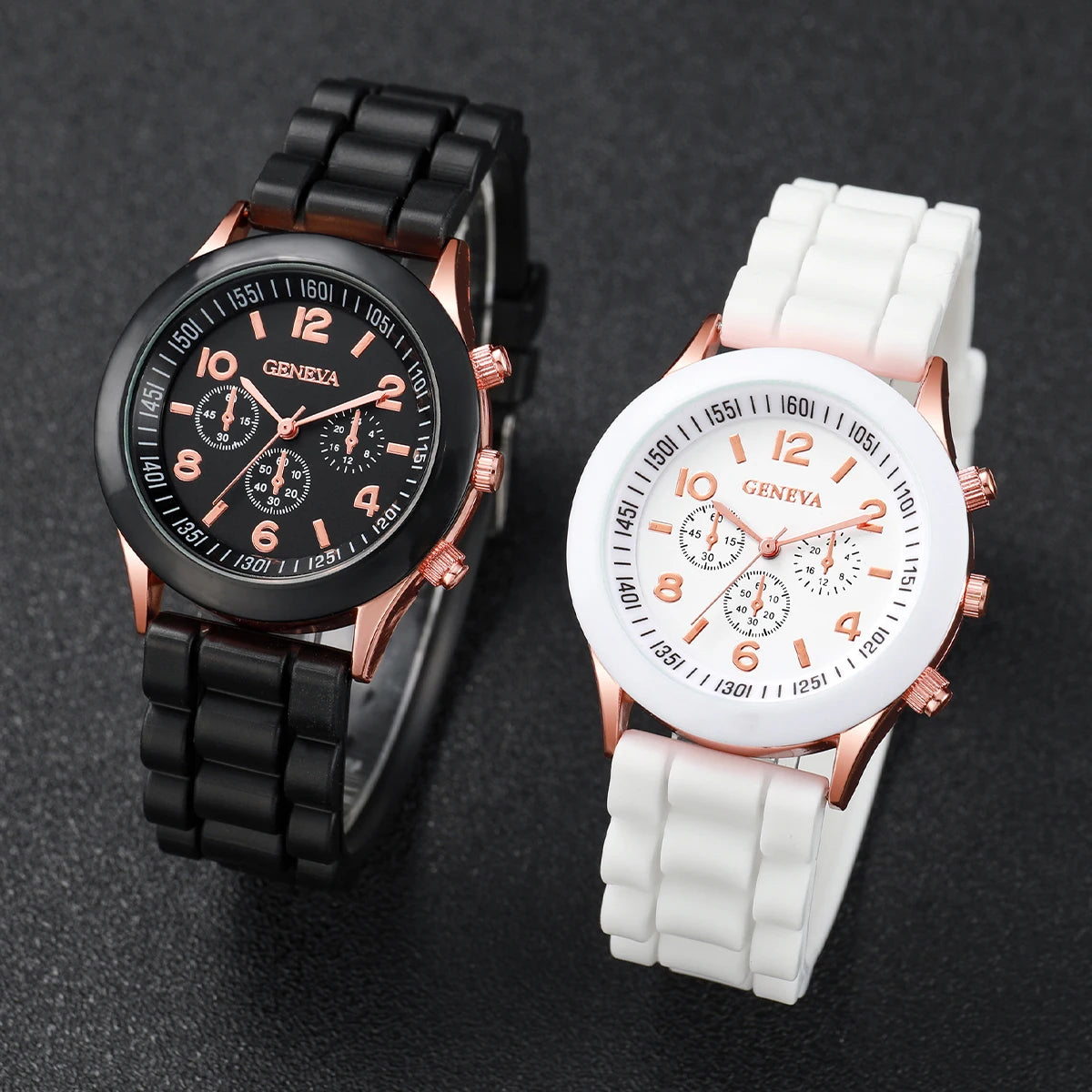 4PCS Couple Watch & Bracelet Set – Fashion Arabic Quartz Watches for Women & Men, Heart-Shaped Magnetic Silicone Band Wristwatches