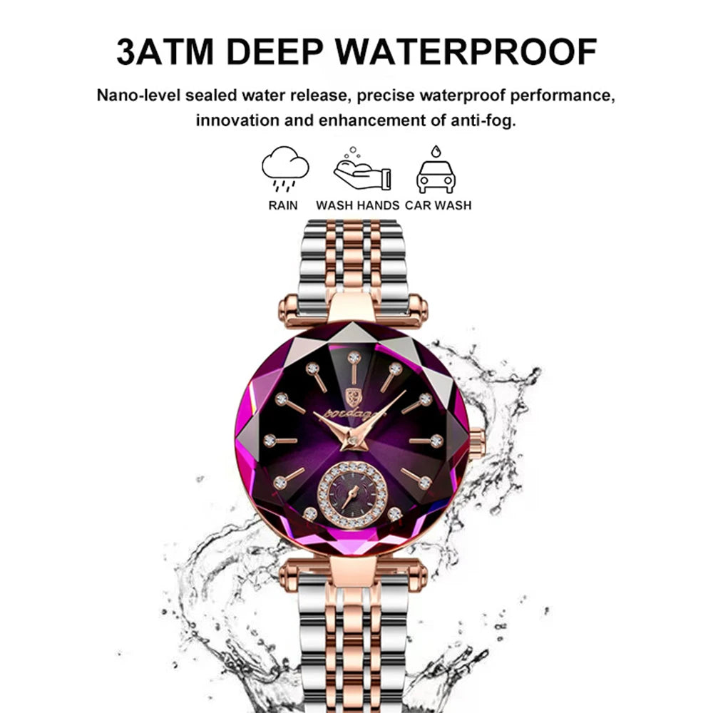 Luxury Elegant Ladies Wristwatch Waterproof Stainless Steel Watch for Woman