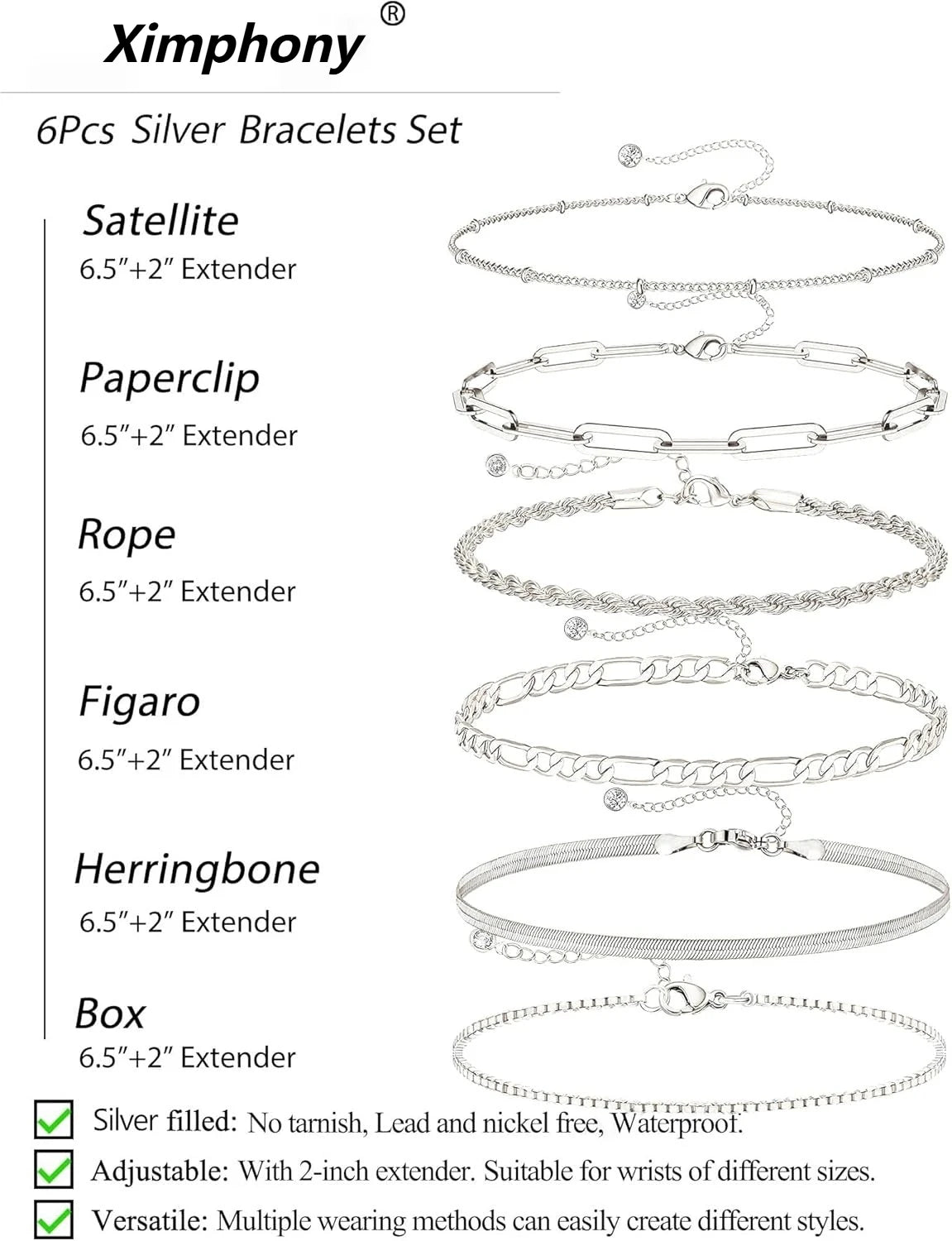 Gift Set Silver Bracelets for Women Trendy Sterling Silver Jewelry Set for Women Bracelets for Women Gold Jewelry set